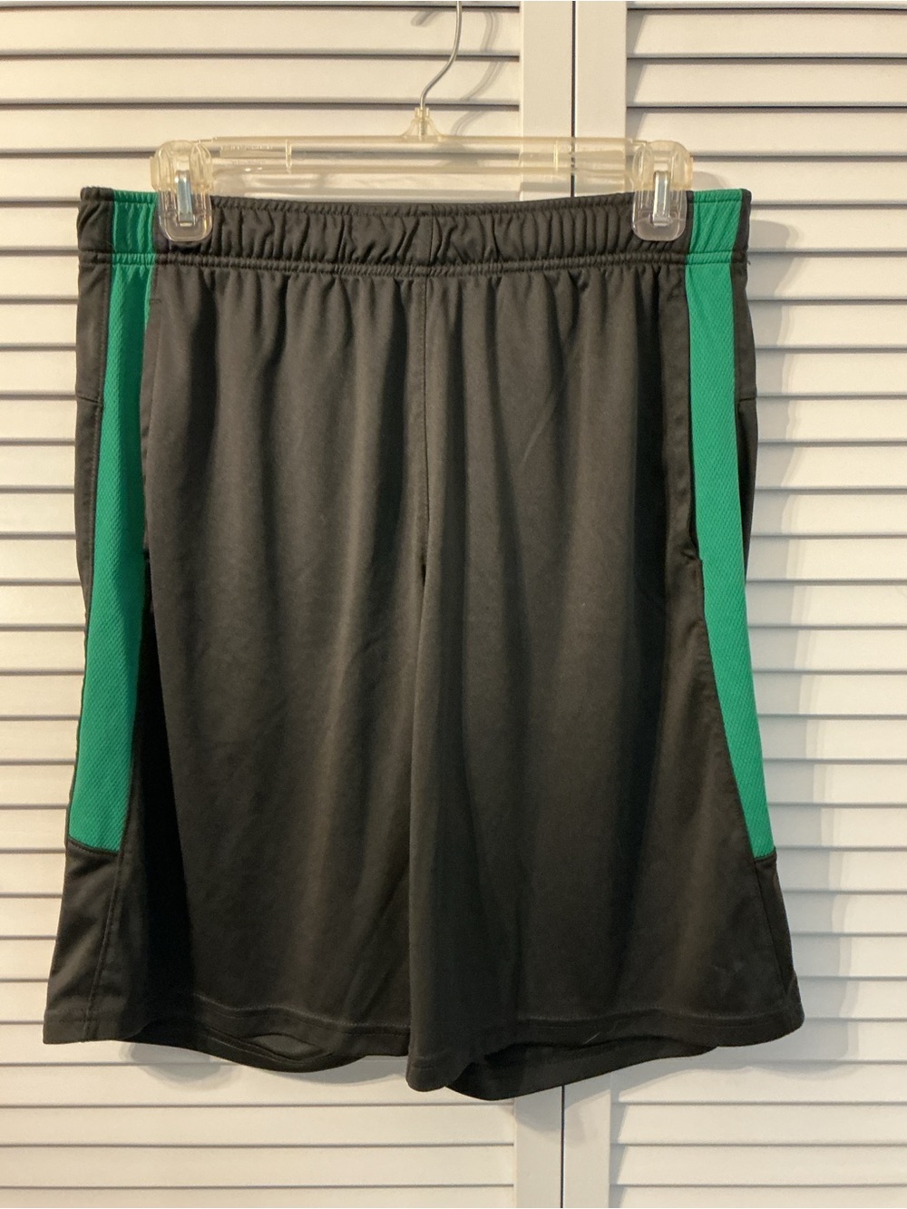 Old Navy Black Athletic Shorts with Green Side Panels